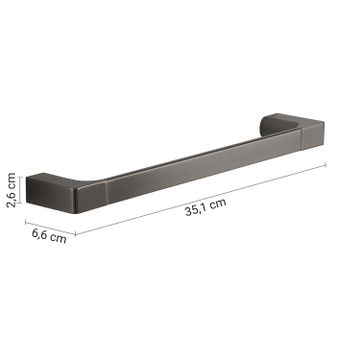 Pirenei towel holder 35 cm gun metal (pvd plated) by GEDY - view 2