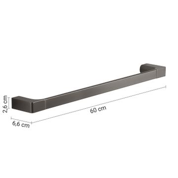 Pirenei towel holder 60 cm gun metal (pvd plated) by GEDY - view 2