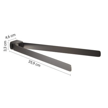 Pirenei jointed towel holder gun metal (pvd plated) by GEDY - view 2