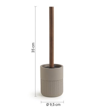 Thea toilet brush holder grey/natural dark by GEDY - view 2