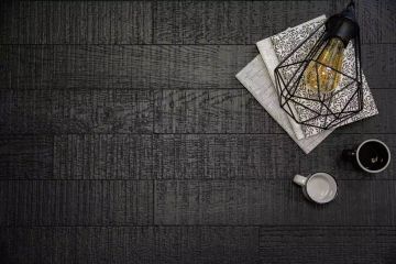 Sawn Intense Black Selection engineered oak flooring by Décoplus Parquets - view 2