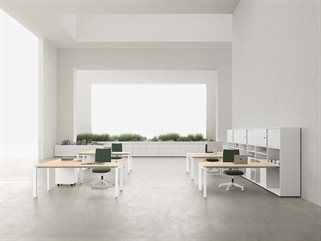 E-PLACE - Square melamine and metal meeting table by DVO - view 6