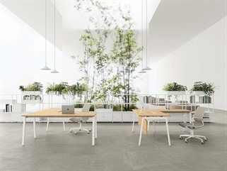 DV802 - L-shaped multiple wooden workstation desk by DVO - view 6