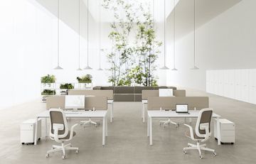 DV802 - L-shaped multiple wooden workstation desk by DVO - view 7