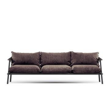 three seats sofa / outside in Aluminium, Eco-leather - Collection Terramare by Emu - view 2