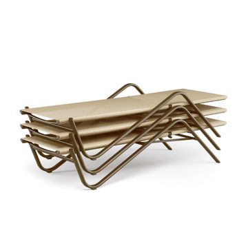 stackable sunbed with hidden wheels / outside in Aluminium, emu-tex - Collection Holly by Emu - view 4