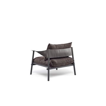 two seats sofa / outside in Aluminium, Eco-leather - Collection Terramare by Emu - view 4