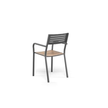 armchair with teak seat / outside in Steel - Collection Segno by Emu - view 4