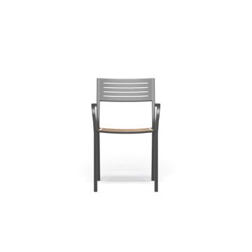 armchair with teak seat / outside in Steel - Collection Segno by Emu - view 2