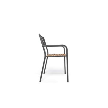 armchair with teak seat / outside in Steel - Collection Segno by Emu - view 3
