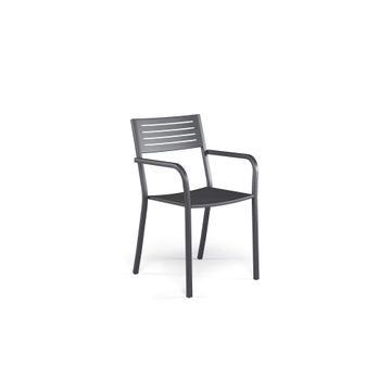 armchair with teak seat / outside in Steel - Collection Segno by Emu - view 5