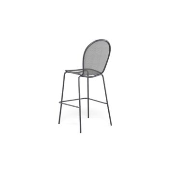 barstool / outside in Steel - Collection Ronda by Emu - view 4