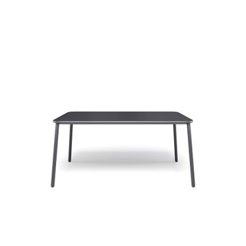 rectangular table with 160x97.5 aluminum top / outside in Aluminium - Collection Yard by Emu - view 2