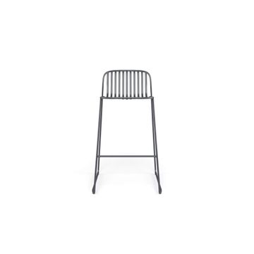 barstool / outside in Steel - Collection Riviera by Emu - view 2