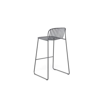 barstool / outside in Steel - Collection Riviera by Emu - view 4