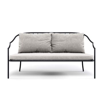 two seats sofa / outside in Steel - Collection Como by Emu - view 2