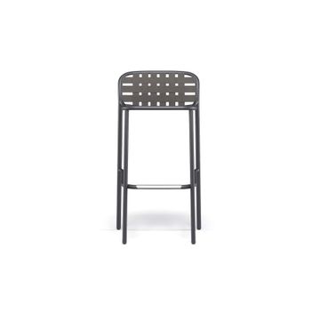 barstool / outside in Aluminium - Collection Yard by Emu - view 2