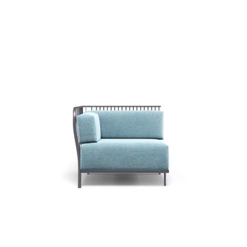 left terminal module / outside in Steel, Fabrics Basic, Fabrics Standard, Fabrics exclusive - Collection Cannole by Emu - view 2