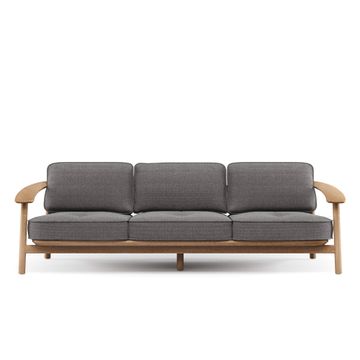 3-seater sofa Teak / esterno in Teak - Collezione Twins by Emu - view 2