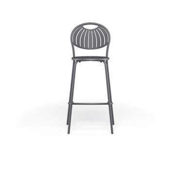 barstool / outside in Steel - Collection Coupole by Emu - view 2