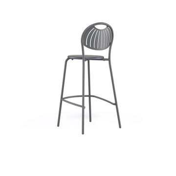 barstool / outside in Steel - Collection Coupole by Emu - view 4