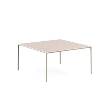8 seats porcelain stoneware top square table / outside in Aluminium - Collection Terramare by Emu - view 3