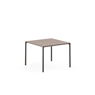 4 seats porcelain stoneware top square table / outside in Aluminium - Collection Terramare by Emu - view 3