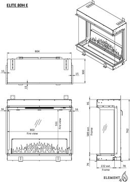 Elite 80 H e Supreme Electric fireplace by Element4 - view 8