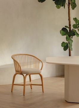Huma dining armchair with rattan legs by EXPORMIM - view 4
