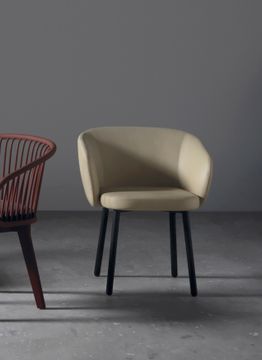 Huma upholstered dining armchair with metal legs by EXPORMIM - view 3