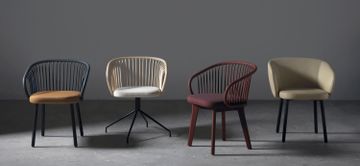 Huma upholstered dining armchair with metal legs by EXPORMIM - view 4