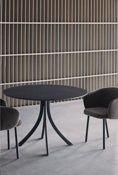 Huma upholstered dining armchair with metal legs by EXPORMIM - view 2