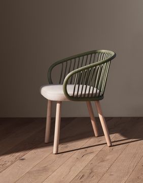 Huma dining armchair with solid wood legs by EXPORMIM - view 3