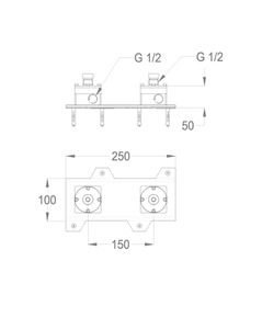 Built-in parts Built-in floor-mounted column plate for bath mixer by Fir Italia - view 2