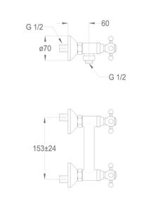 Melrose 22 Wall-mounted shower mixer with flex hose connection by Fir Italia - view 2