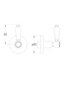 Melrose 70 External part for wall-mounted built-in diverter by Fir Italia - view 2