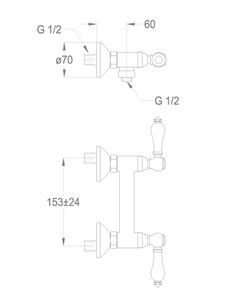 Melrose 21 Wall-mounted shower mixer with flex hose connection by Fir Italia - view 2