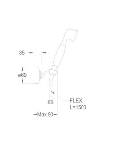 Melrose 70 Wall-mounted hand shower set by Fir Italia - view 2