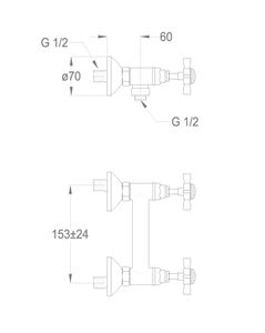 Canterbury 30 Wall-mounted shower mixer with flex hose connection by Fir Italia - view 2