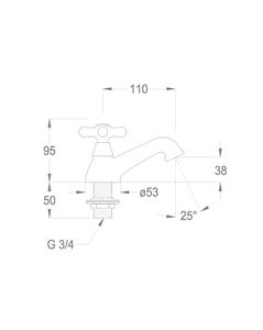 Alison 33 Basin pillar tap by Fir Italia - view 2