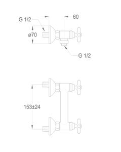Alison 33 Wall-mounted shower mixer with flex hose connection by Fir Italia - view 2
