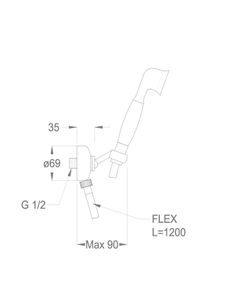 Alison 33 Built-in anti-lime hand shower set with wall water inlet by Fir Italia - view 2