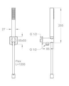 Daily 44 Built-in anti-lime hand shower set with wall water inlet by Fir Italia - view 2
