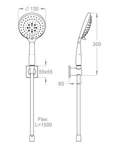 Shower slide bars Wall-mounted anti-lime multifunctional hand shower by Fir Italia - view 2