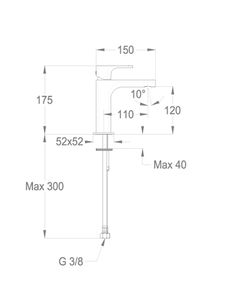 Daily 44 Wash basin mixer, 175 mm high, center distance 110 mm long, without pop-up drain by Fir Italia - view 2