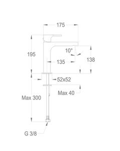 Daily 44 Wash basin mixer, 195 mm high, center distance 135 mm long, without pop-up drain by Fir Italia - view 2