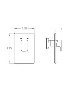 Daily 44 External part for wall-mounted built-in one-way shower mixer by Fir Italia - view 2