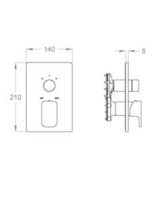 Daily 44 External part for wall-mounted built-in shower mixer with two-way diverter by Fir Italia - view 2