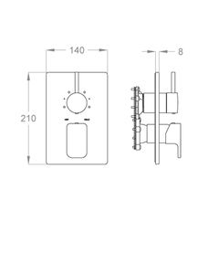 Daily 44 External part for wall-mounted built-in shower mixer with four-way diverter by Fir Italia - view 2