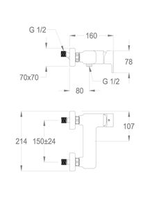 Daily 44 Wall-mounted shower mixer with flex hose connection by Fir Italia - view 2